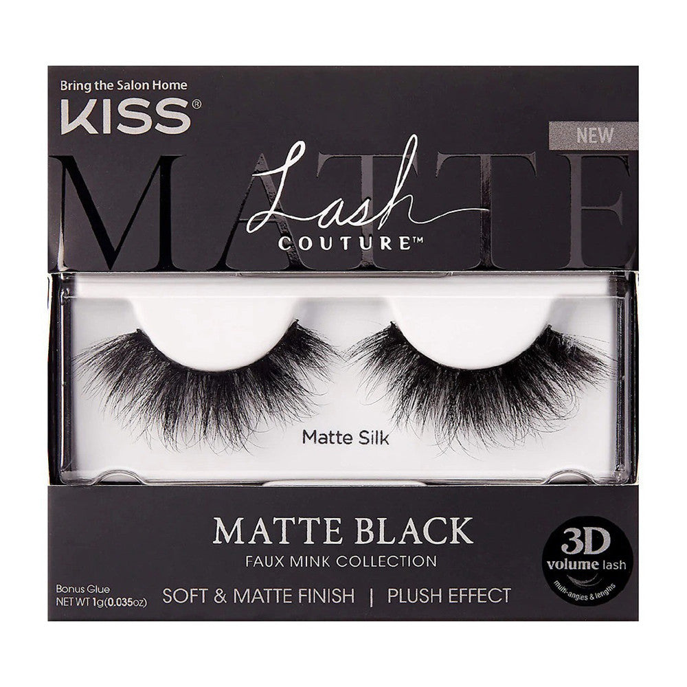 Kiss Lash Couture Matte Silk Black Faux Mink Collection, 1 Ea